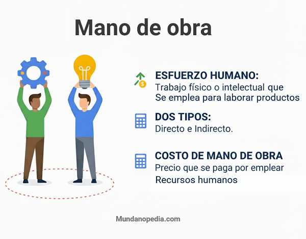 Mano de obra en contabilidad, concepto, que es, tipos, mano de obra directa o indirecta
