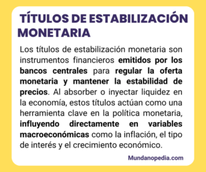 Titulos de estabilizacion monetaria, que son, concepto y ejemplos